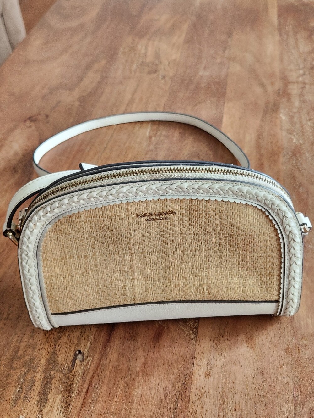 kate spade NWOT White Straw Reiley Crossbody Bag